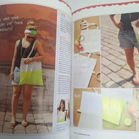 Issue 16 Mollie Makes UK 2012 Magazine Retro Fabric Tag Kit Friendship bracelets - Picture 9 of 10